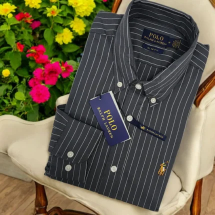 Ralph Lauren Premium Stripe Shirt-BlckWhite