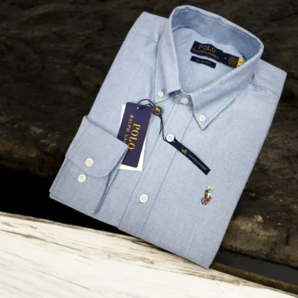 Ralph Lauren Premium Solid Shirt-Blue